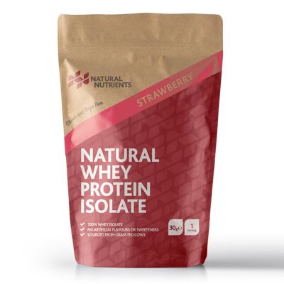 Natural Grass Fed Whey Protein Isolate - Strawberry Flavour - 30g