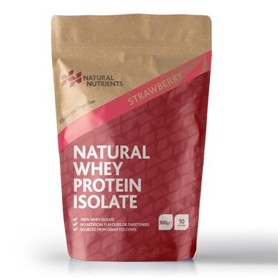 Natural Grass Fed Whey Protein Isolate - Strawberry Flavour - 300g