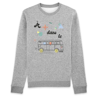 Sweat mixte A plus dans le Bus - Coton Bio - M - Gris