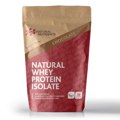 Natural Grass Fed Whey Protein Isolate - Chocolate Flavour - 1kg