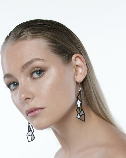 Prism boucles d'oreilles Gold and Silver