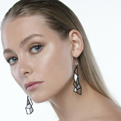 Prism boucles d'oreilles Gold and Silver