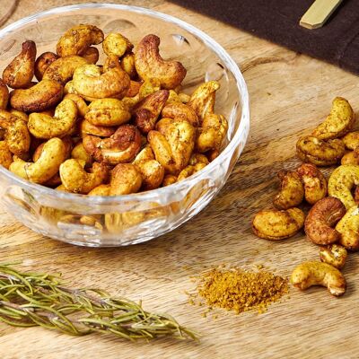 Cashew nuts toasted with ORGANIC curry - Box 5 Kg (vacuum-packed)