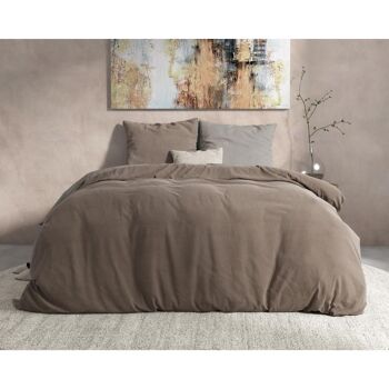 Double Face-200 x 220 Taupe/Gris 3