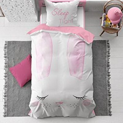 Cute Bunny Pink - 140 x 200 Pink