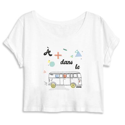 Crop top A plus dans le bus - 100 % coton Bio - M - Blanc