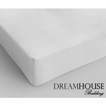 Drap housse 100% coton - 90 x 220 Blanc 1