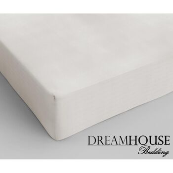 Drap housse 100% coton - 90 x 200 Crème 3