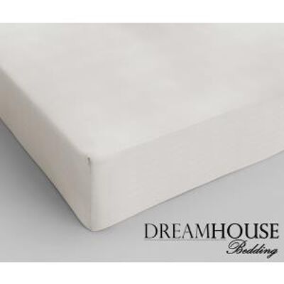100% cotton fitted sheet-180 x 200 Cream