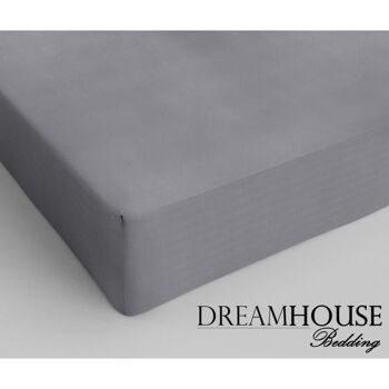 Drap housse 100% coton - 90 x 200 Gris 2