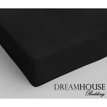 Drap housse 100% coton - 200 x 220 Noir 2