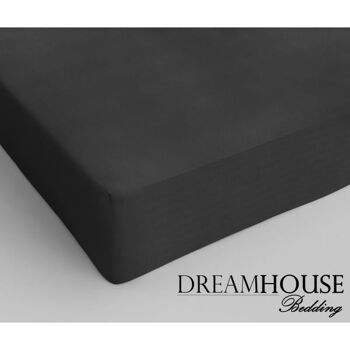 Drap housse 100% coton - 70 x 200 Anthracite 2