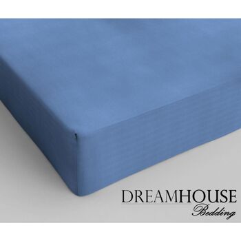 Drap housse 100% coton - 90 x 200 Bleu 3