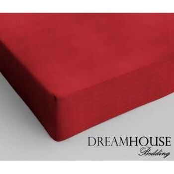 Drap housse 100% coton - 120 x 200 Rouge 1