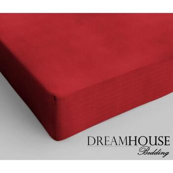 Drap housse 100% coton - 140 x 200 Rouge 2