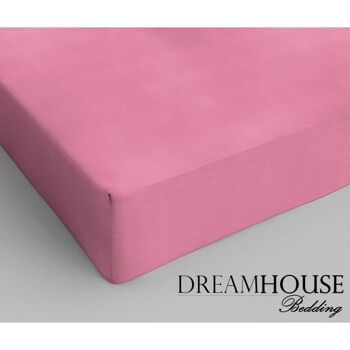 Drap housse 100% coton - 80 x 200 Rose 2