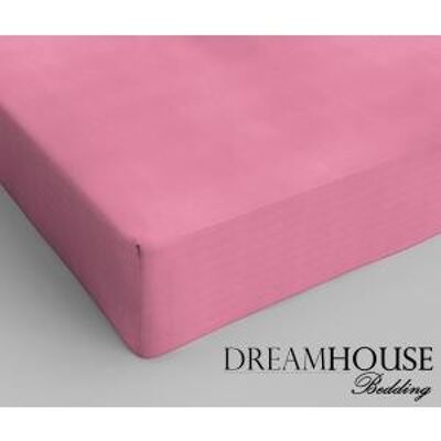 Drap housse 100% coton - 90 x 220 Rose