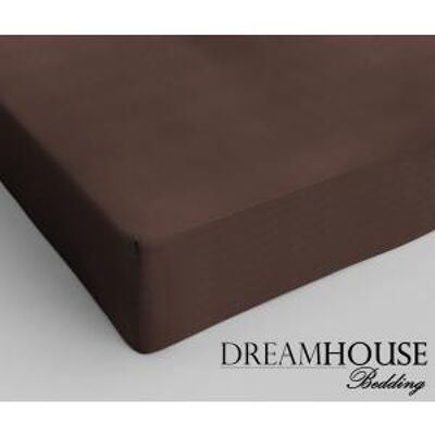 100% cotton fitted sheet-120 x 200 Brown