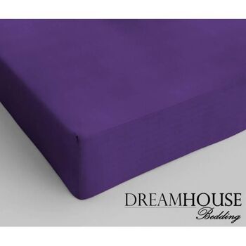 Drap housse 100% coton - 90 x 200 Violet 2