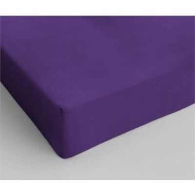 Drap housse 100% coton - 200 x 220 Violet
