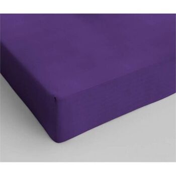 Drap housse 100% coton - 200 x 220 Violet 2