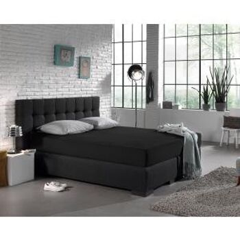 Drap-housse Jersey 135 gr. -190/200 x 200/220 Noir 1