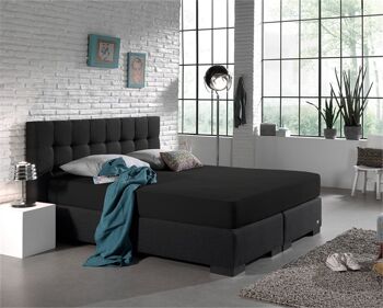 Drap Housse Double Jersey 220 gr.-190/200 x 220/230 Noir 6