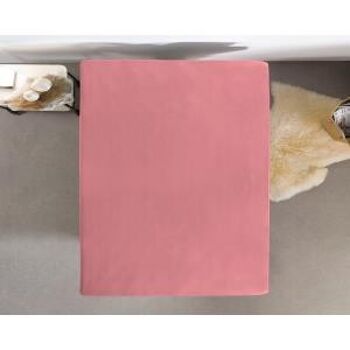 Drap Housse Double Jersey 220 gr.-190/200 x 220/230 Rose Vif 5