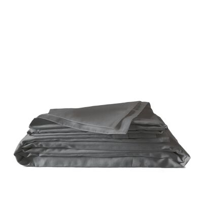 Satin de coton 135x200 gris foncé