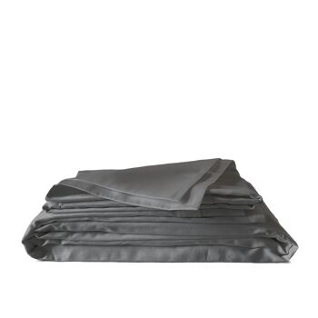 Satin de coton 140x200 gris foncé 1