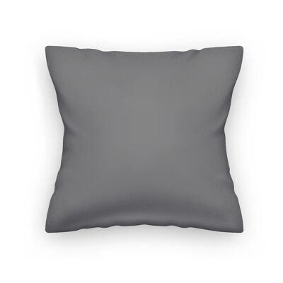 Funda de almohada de raso de algodón gris oscuro