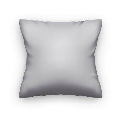 Housse de coussin demi-lin gris clair