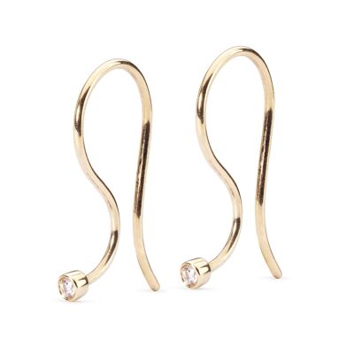 Gold Hooks with Diamonds for Earrings