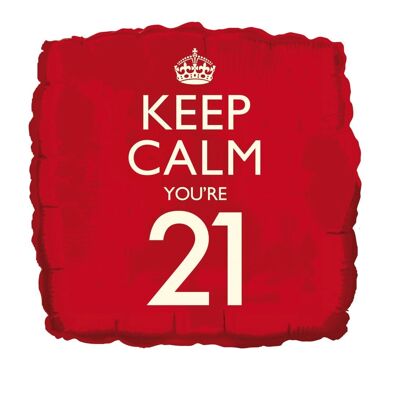 Keep Calm You're 21 Foil Balloon