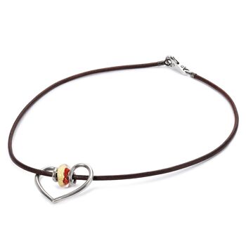 collier en cuir marron 2