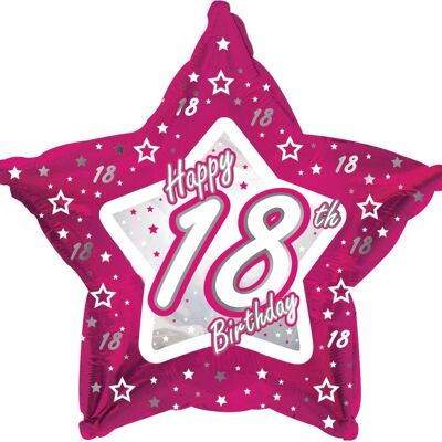 Palloncino foil di 18 anni con stelle rosa