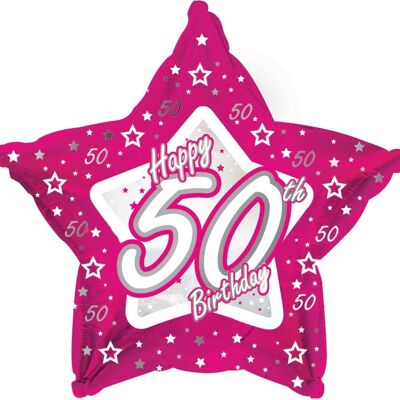 Pink Stars Age 50 Foil Balloon
