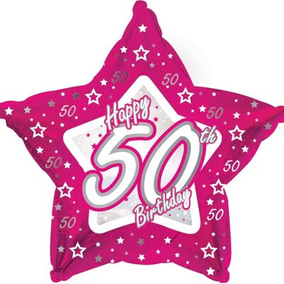 Pink Stars Age 50 Foil Balloon