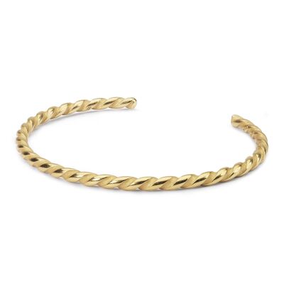 Pulsera Rígida Trenzada Revestida en Oro