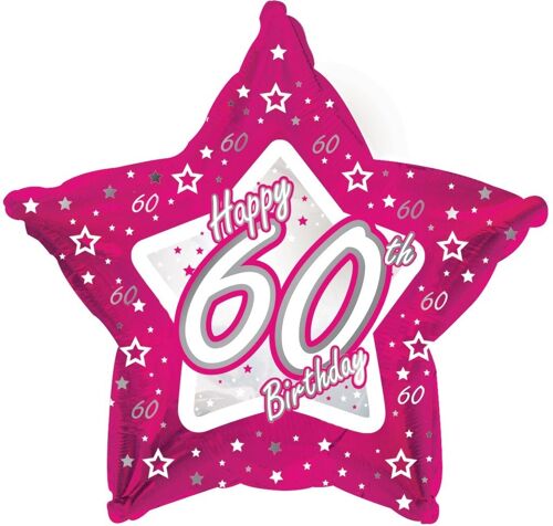 Pink Stars Age 60 Foil Balloon