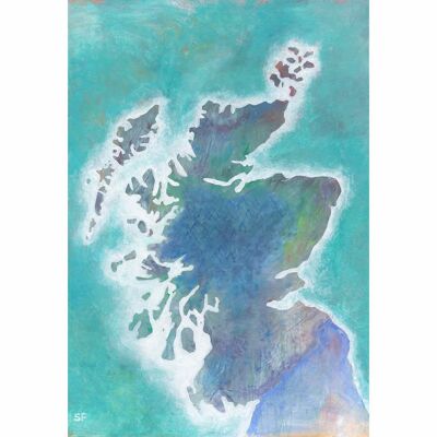Mapa de Escocia, impresión giclée firmada