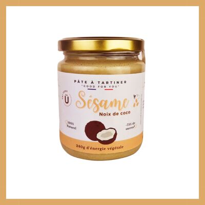 Creme spalmabili al sesamo e cocco - bicchiere da 240g