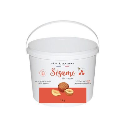 Sesame and hazelnut spreads - 1kg in recyclable PET