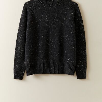 Donegal Merino Wool Sweater in Charcoal
