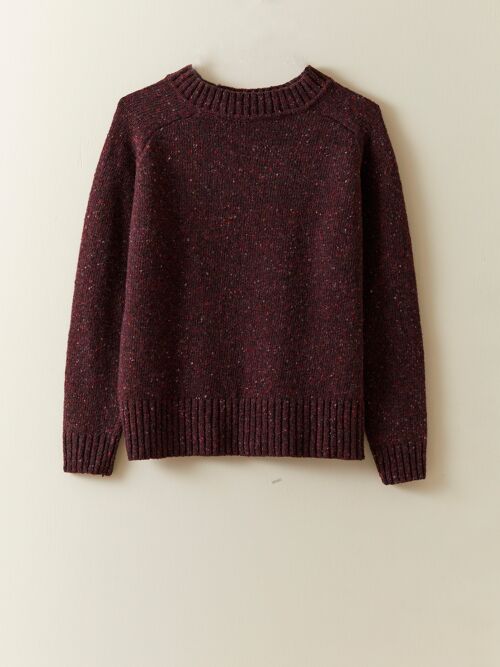 Donegal Merino Wool Sweater in Mulberry