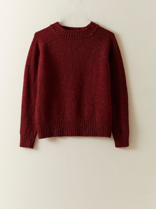 Donegal Merino Wool Sweater in Carmine