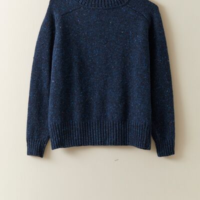 Donegal Merino Wool Sweater in Deep Ink