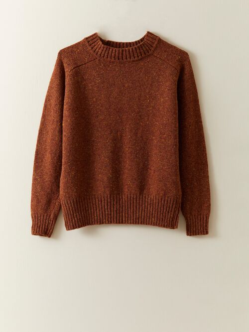 Donegal Merino Wool Sweater in Rust