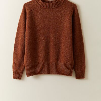 Donegal Merino Wool Sweater in Rust
