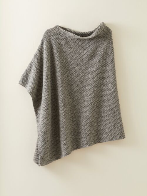 The Hollins British Wool Poncho in Slate Grey